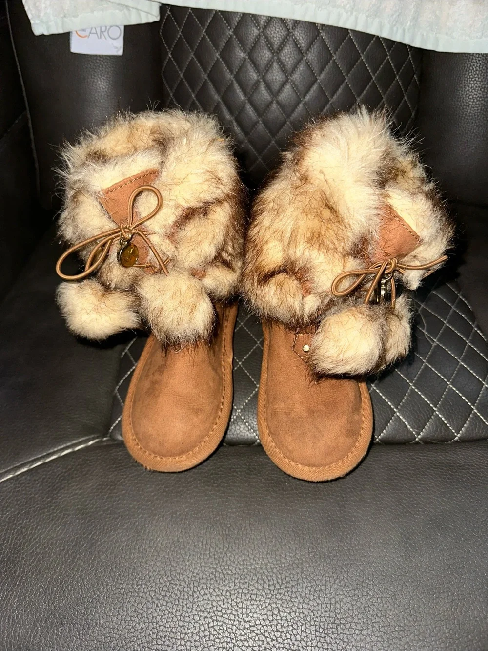 Michael Kors Brown Faux Fur Girls Boots Size 9 Toddler